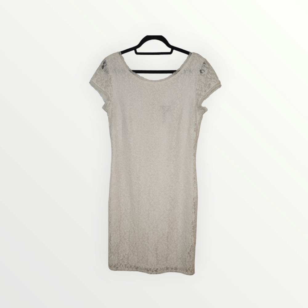 Laundry by Shelli Secal style Ly14666creme white ivory lace dress 10 Sundress - Picture 2 of 15